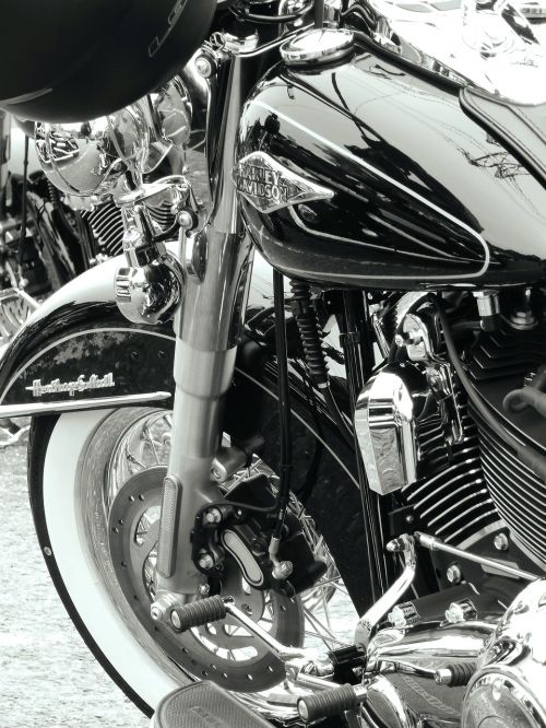 harley motorbike blackandwhite