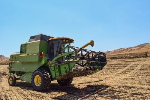 harvester heavy machine fields