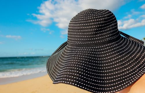 hat person beach