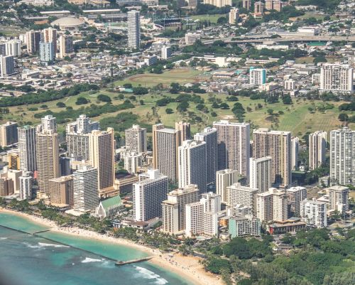 hawaii oahu aerial view