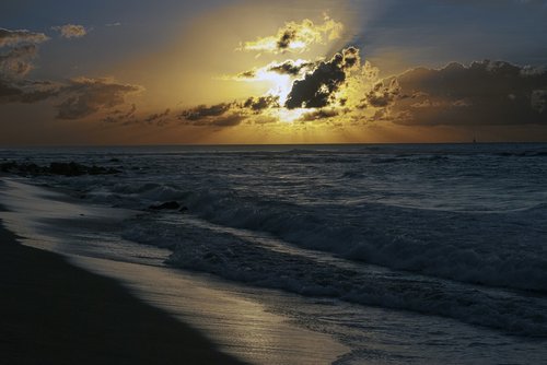 hawaii  sunset  beach