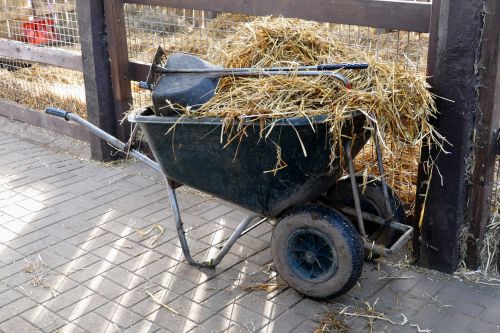 hay straw wheel barrow