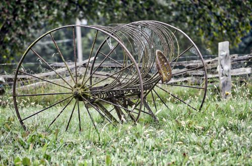 hay rake vintage equipment farm