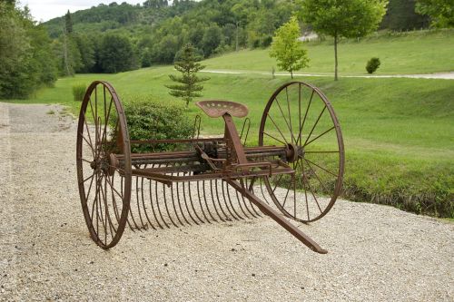 hay rake ancient old