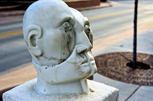 head in progress  sculpture  stone