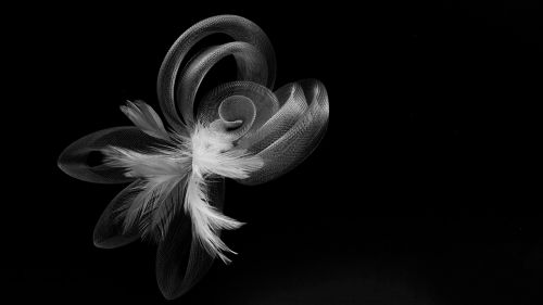 headband flower black and white