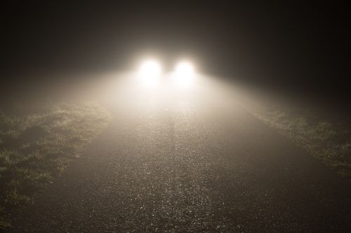 headlights fog night
