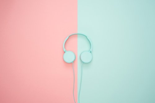 headphones  blue  pink