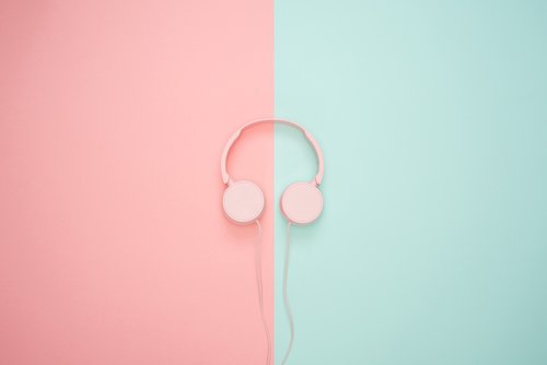 headphones  blue  pink