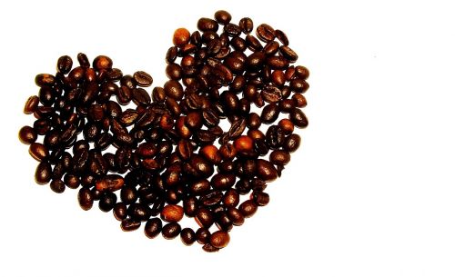 heart coffee white background