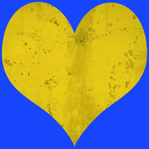 heart yellow blue