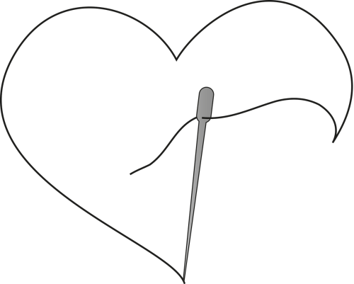 heart pin sew