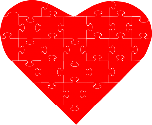 heart puzzle red