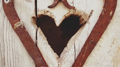 heart wooden door entrance