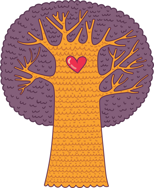 heart tree purple