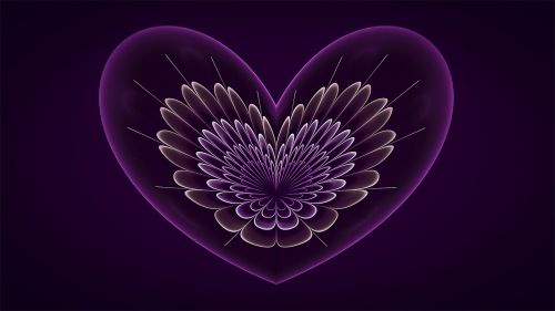 heart fractal purple
