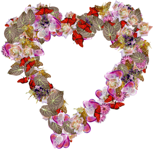 heart flowers png