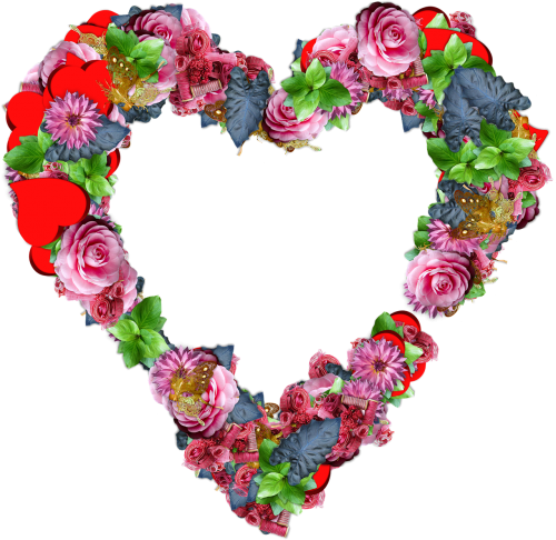 heart flowers png