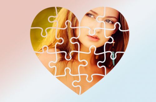 heart puzzle portrait