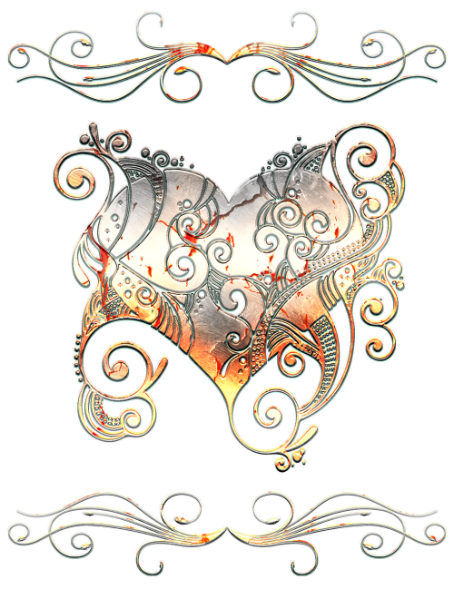 heart metal flourish