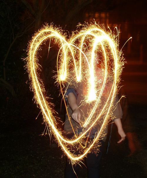 heart fire sparkler