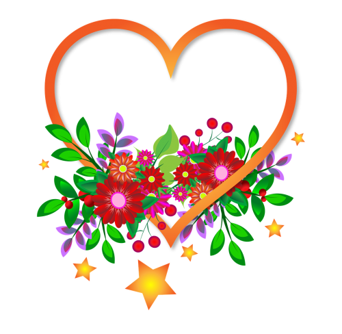 heart flowers sign