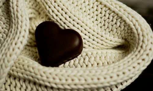 heart chocolate heart wool