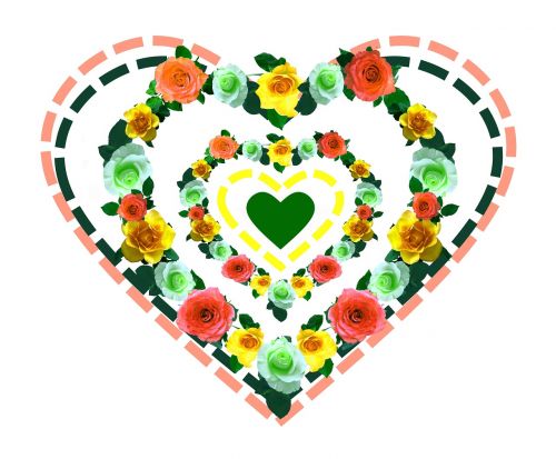 heart love roses