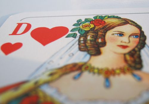 heart lady playing card