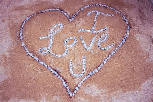 heart heart shape sand