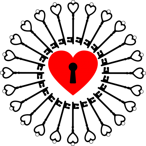 heart key lock