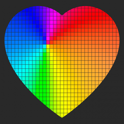 heart color squares