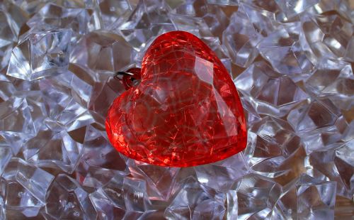 heart crystal glass