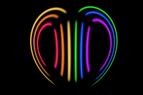 heart  neon  color