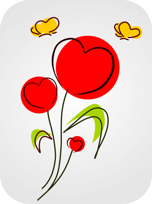 heart love flowers