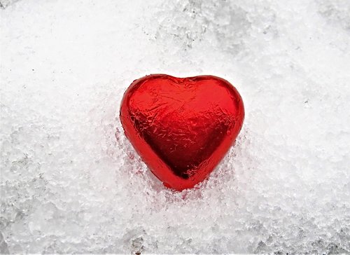 heart  snow  red heart