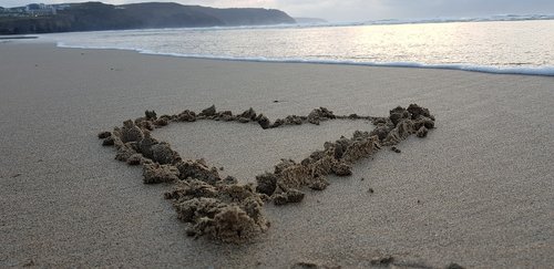 heart  sand  love