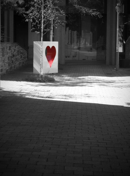 heart red black and white