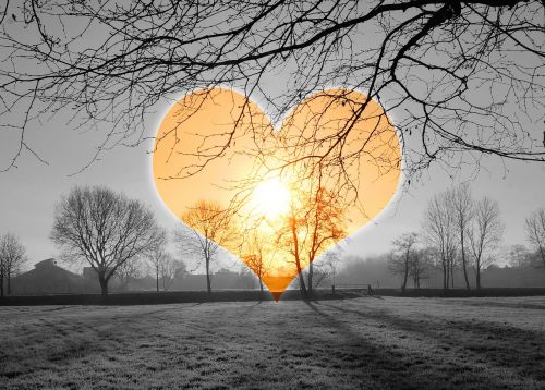 heart love sunrise