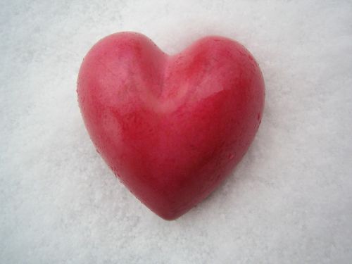 heart snow red