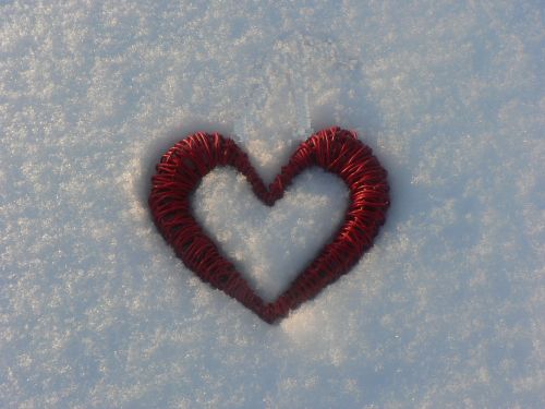 heart snow frost