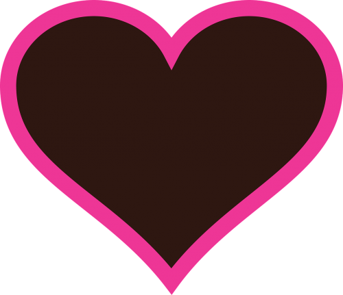 heart brown pink