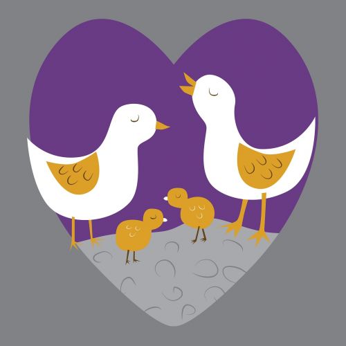 heart birds family
