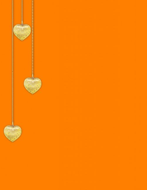 Heart And Orange Background
