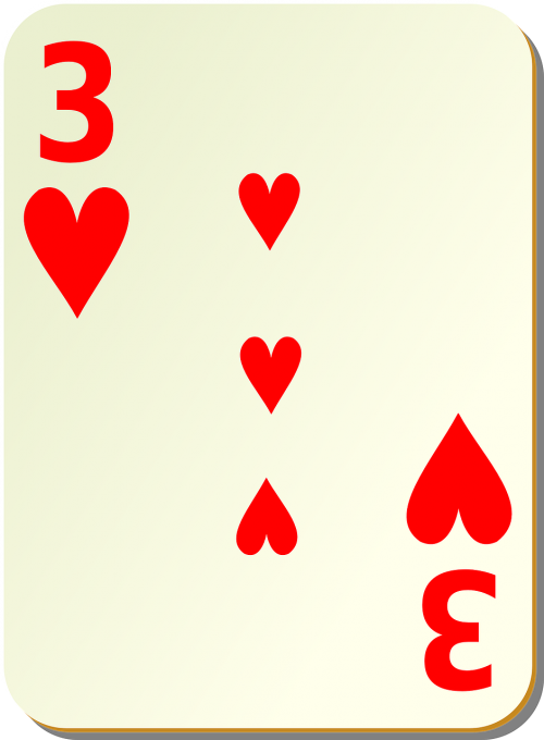 hearts three 3