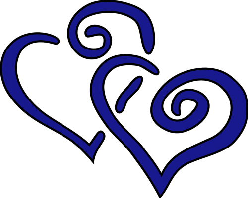 hearts blue intertwined