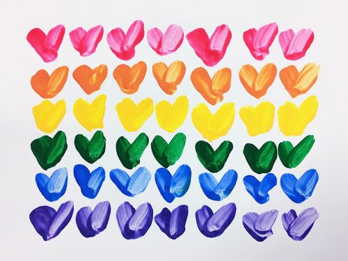 hearts rainbow love