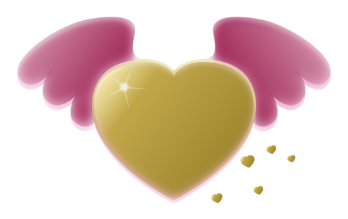 hearts shaped golden