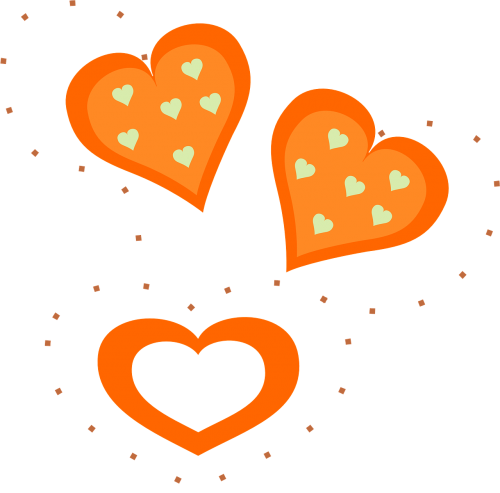 hearts shapes orange