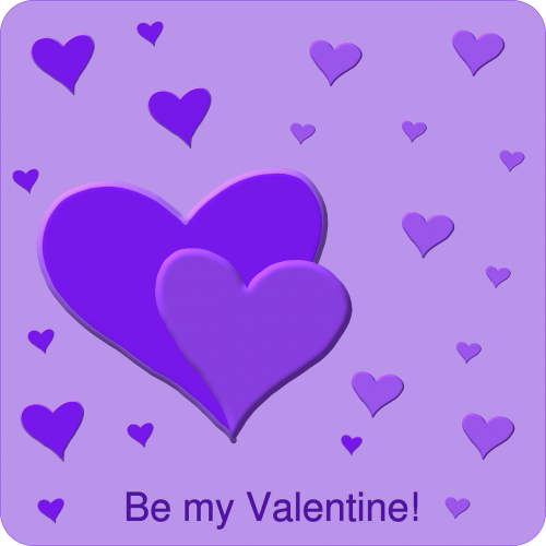 hearts violet valentines